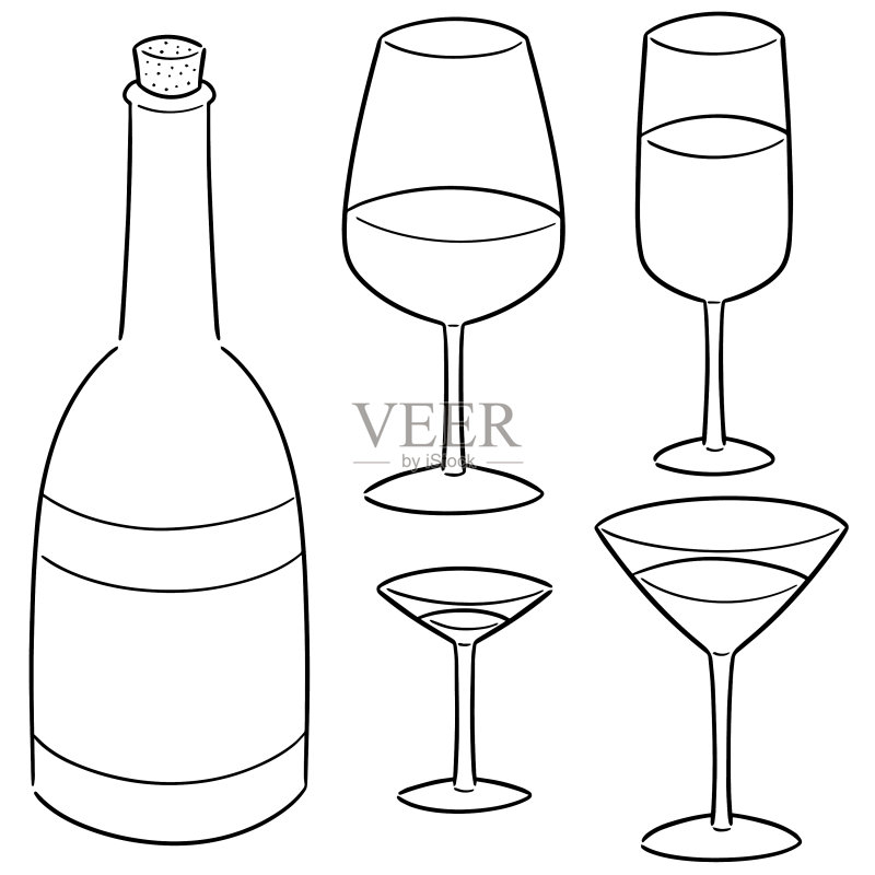 葡萄酒套装图标素材