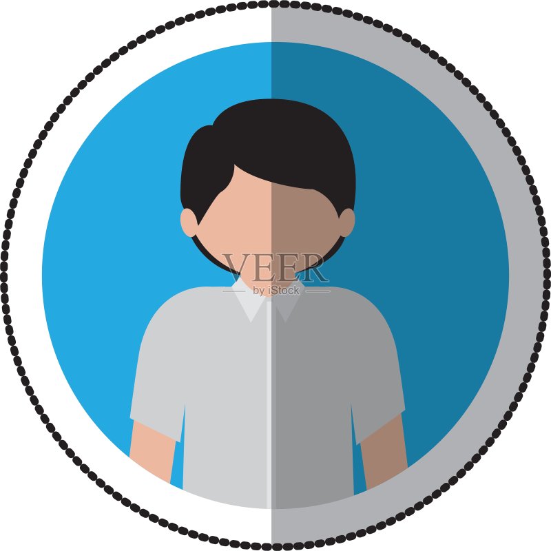 男人轮廓象形图图标素材