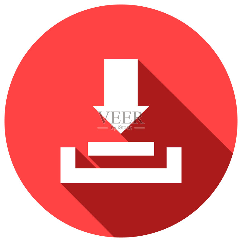 带长阴影的下载图标图标素材