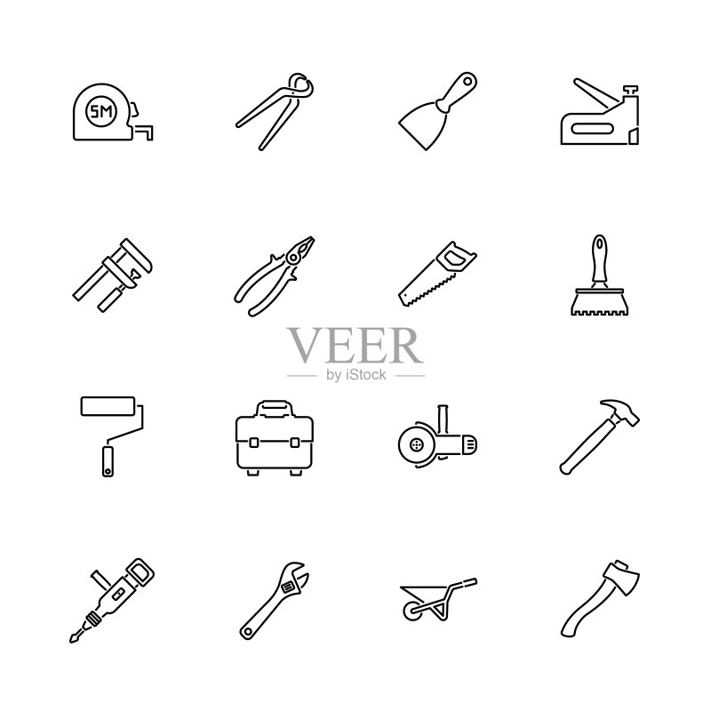 扁平风格工具图标图标素材