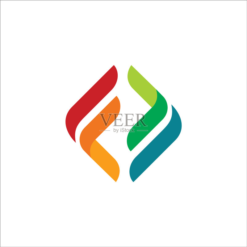 圆形彩色方块标志图标素材