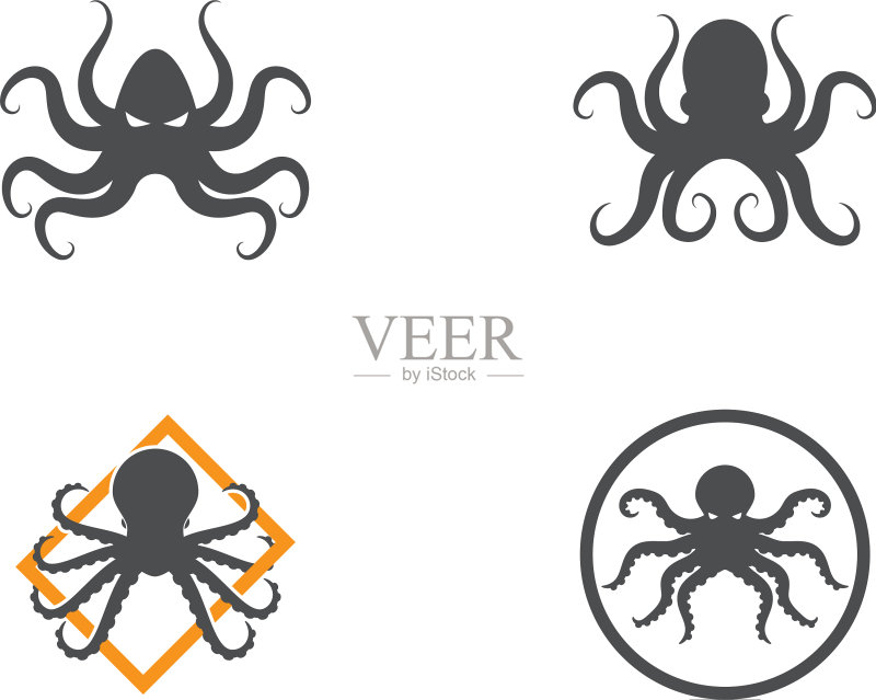 章鱼Logo插画图标素材