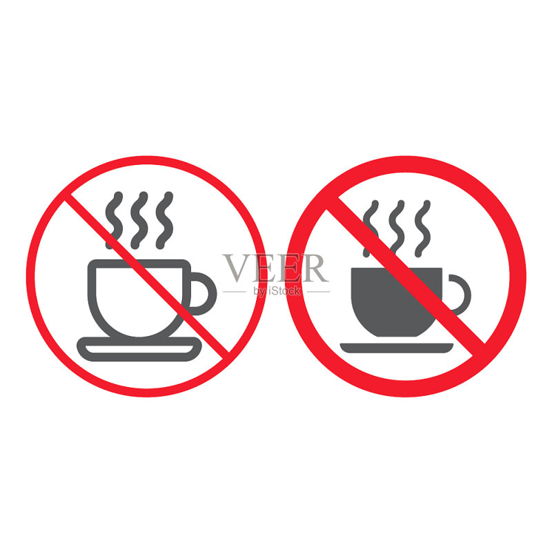 禁止咖啡杯线条图标图标素材