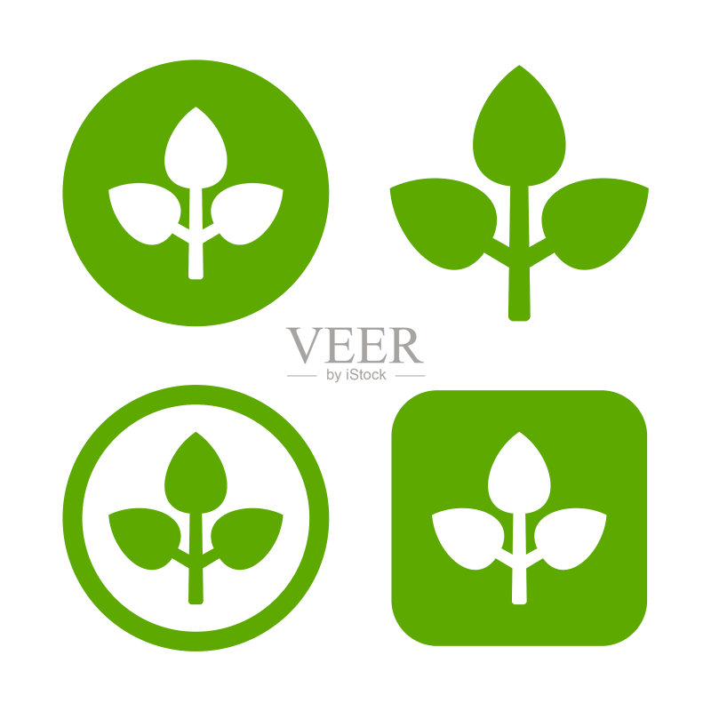绿色叶子Logo集合生态标志图标素材