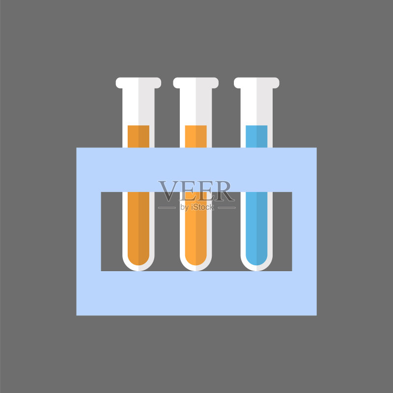 试管组合图标,医疗玻璃器皿概念图标素材