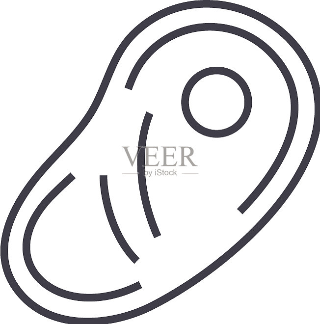 带骨牛排线条图标图标素材