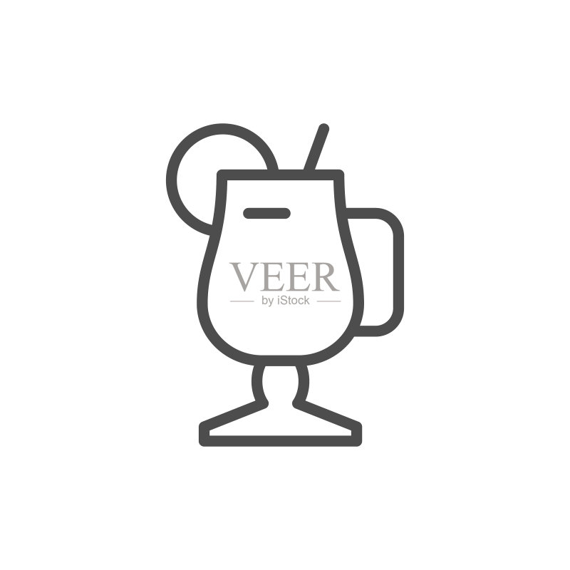 鸡尾酒线条图标图标素材