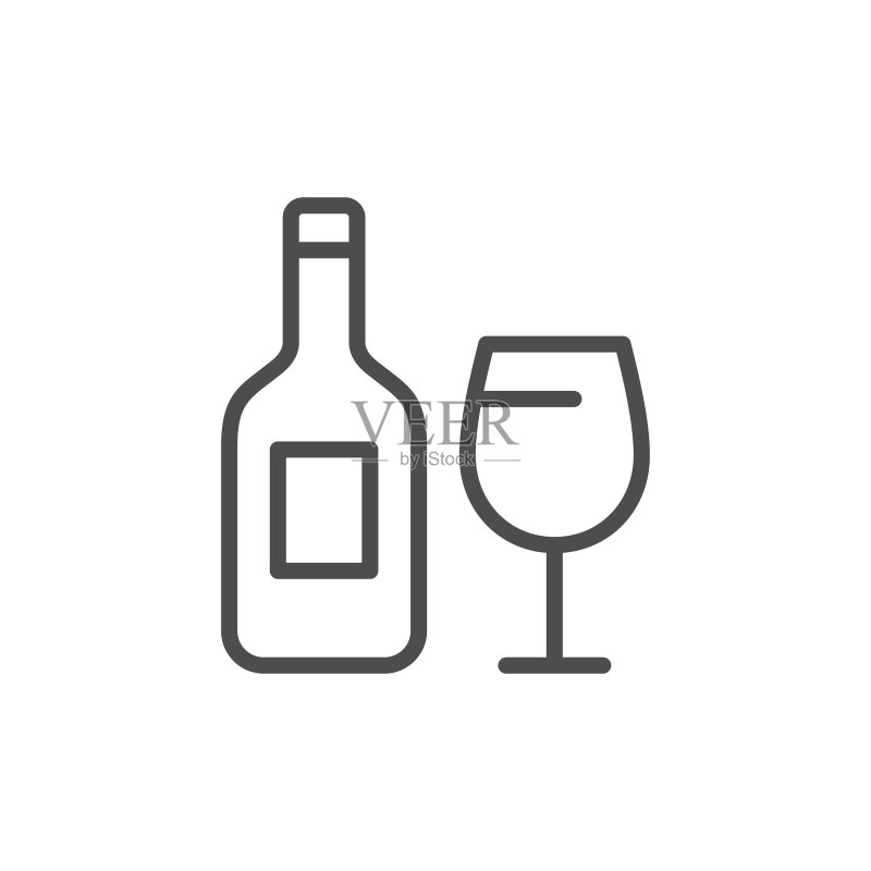 酒精饮品线性图标图标素材