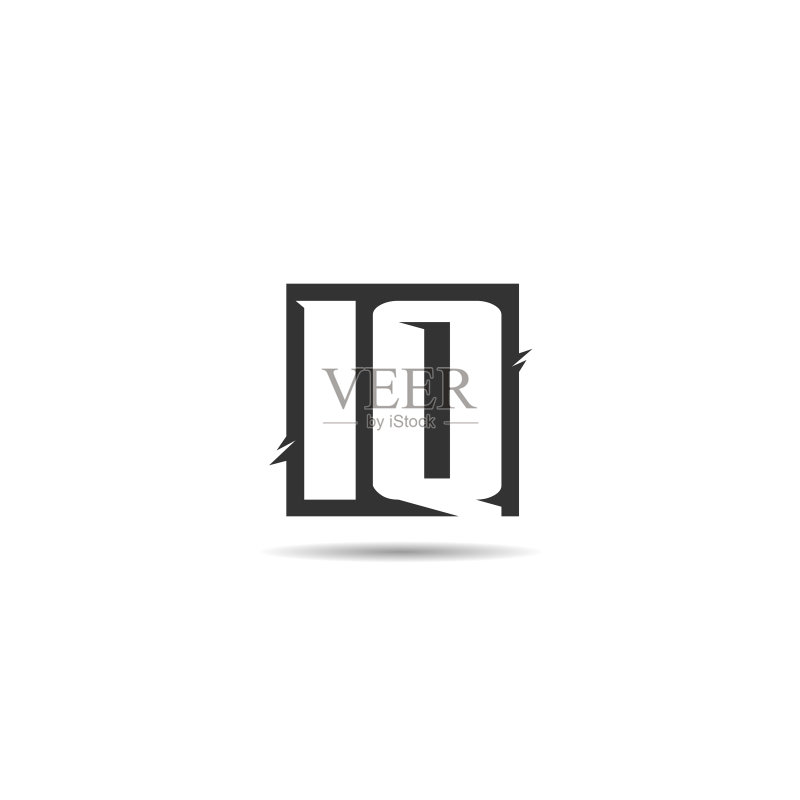 字母IQ logo模板设计图标素材