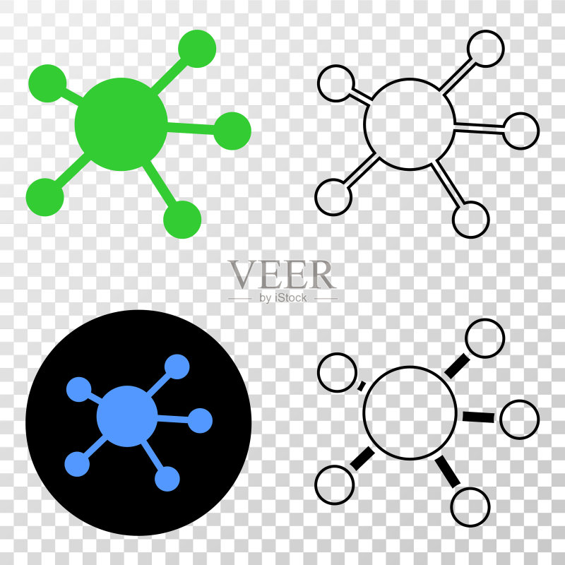 节点链接EPS轮廓图标图标素材