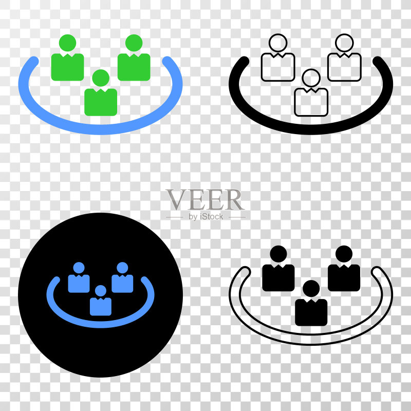 带轮廓线的社交环EPS图标图标素材