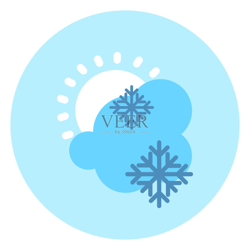 天气图标:云、太阳、雪、预报图标素材