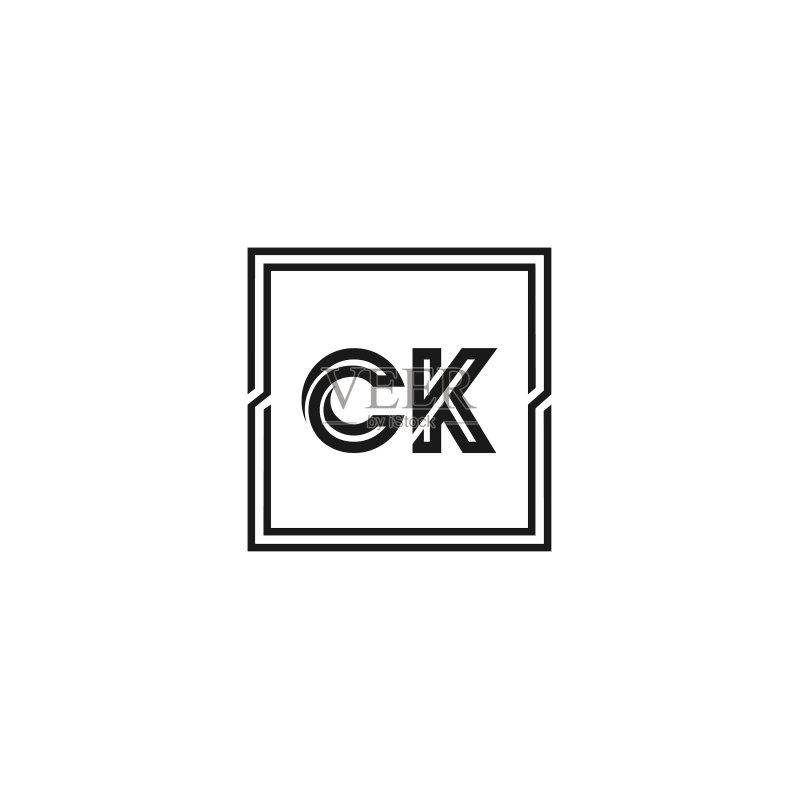 首字母CK标志设计模板图标素材