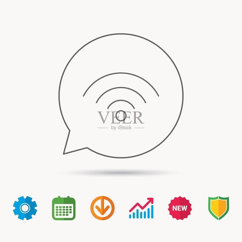 WIFI图标:无线WIFI网络标志图标素材