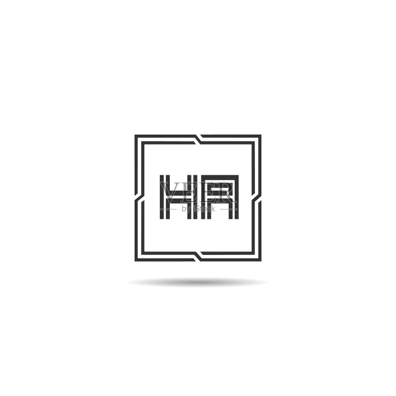 字母HA标志模板设计图标素材