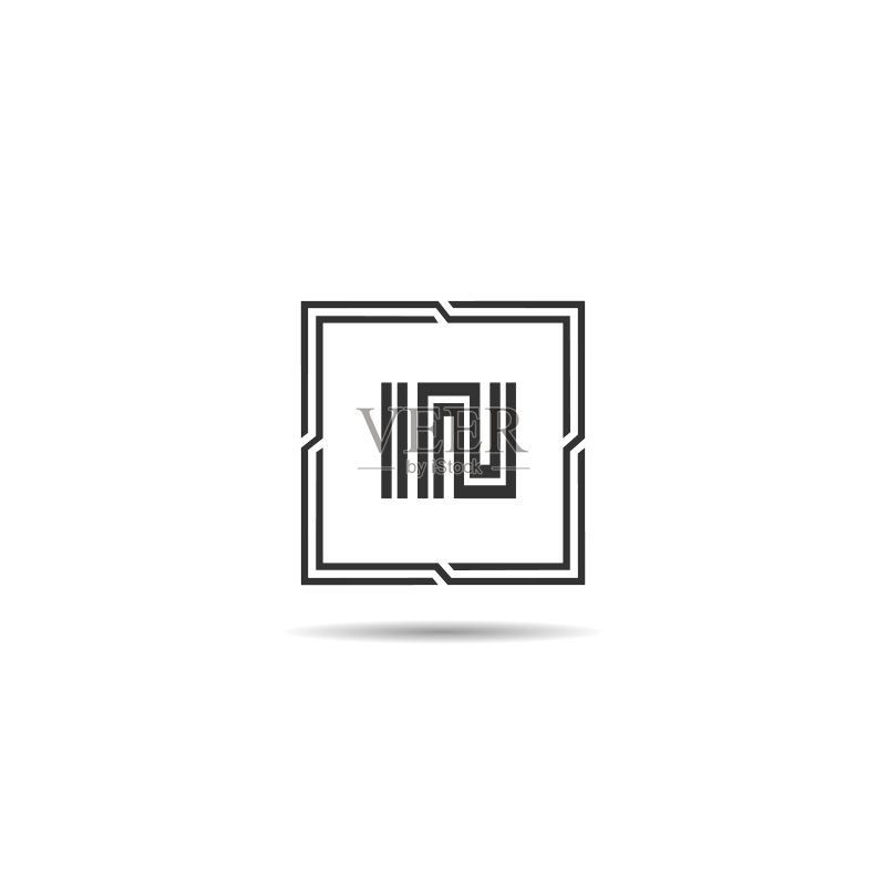 字母IN标志模板设计图标素材