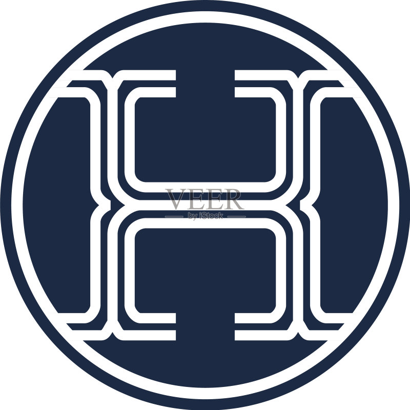 现代Logo解决方案字母H设计图标素材