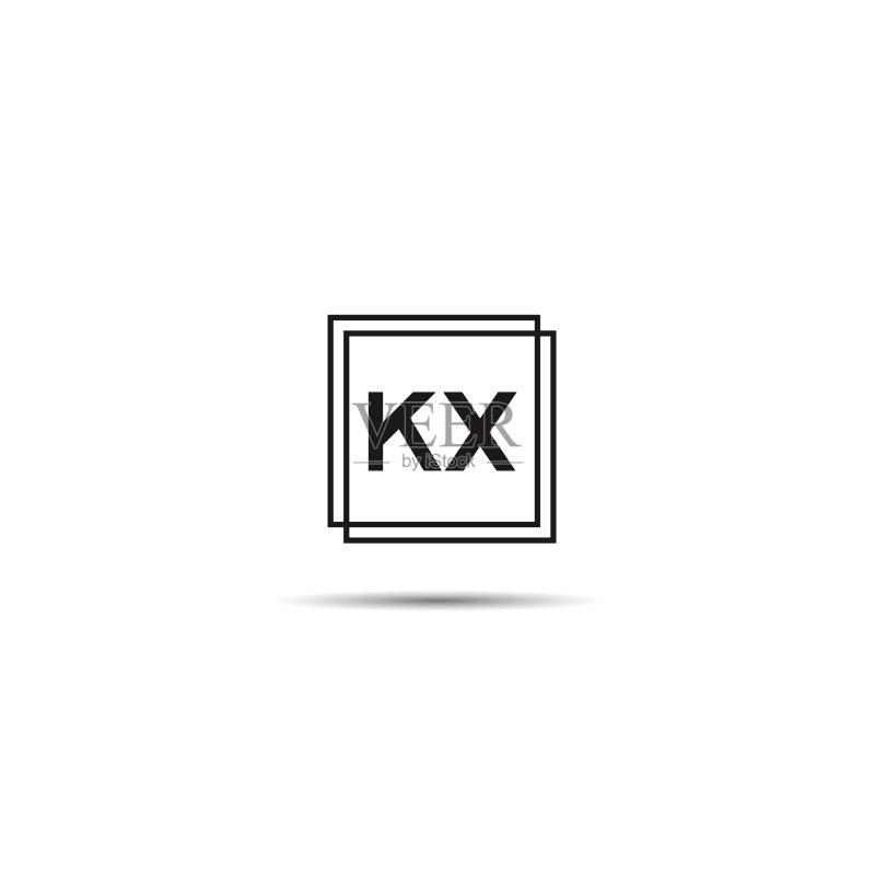首字母kx标志模板设计图标素材