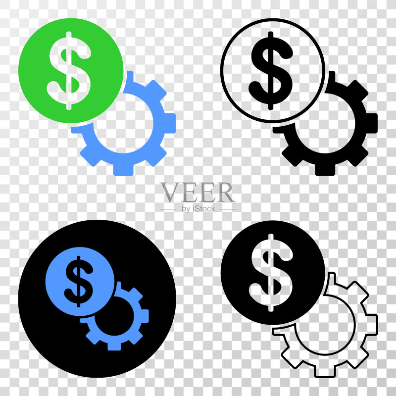 美元设置齿轮EPS轮廓图标图标素材
