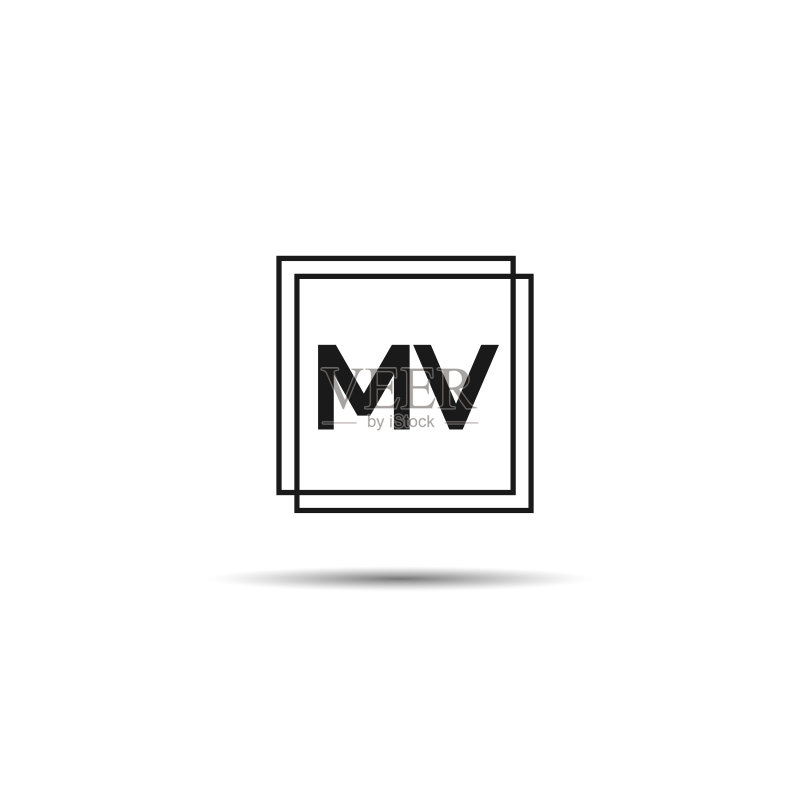 MV字母LOGO模板设计图标素材