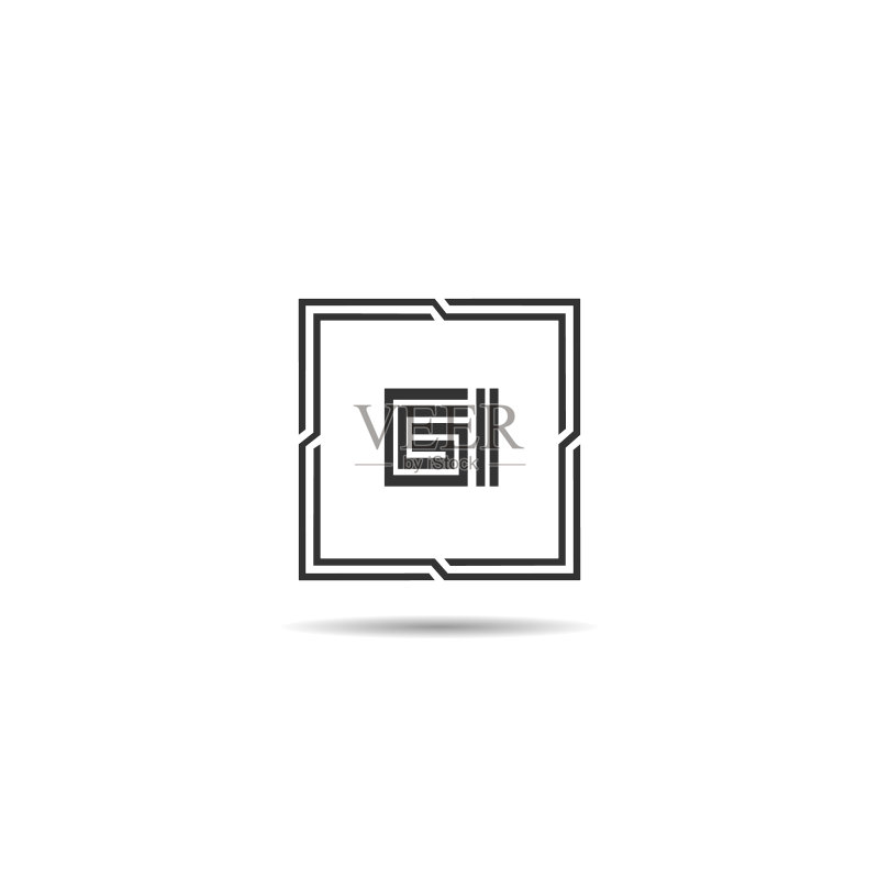 字母GI标志模板设计图标素材