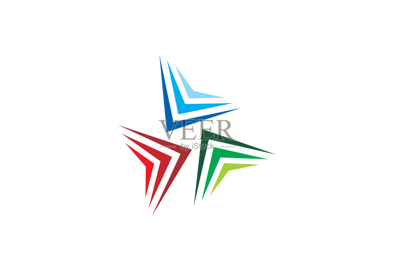 彩色圆形三角形logo图标素材