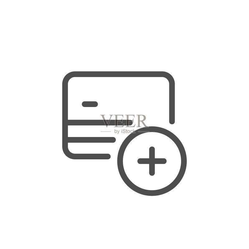 信用卡添加线条图标图标素材