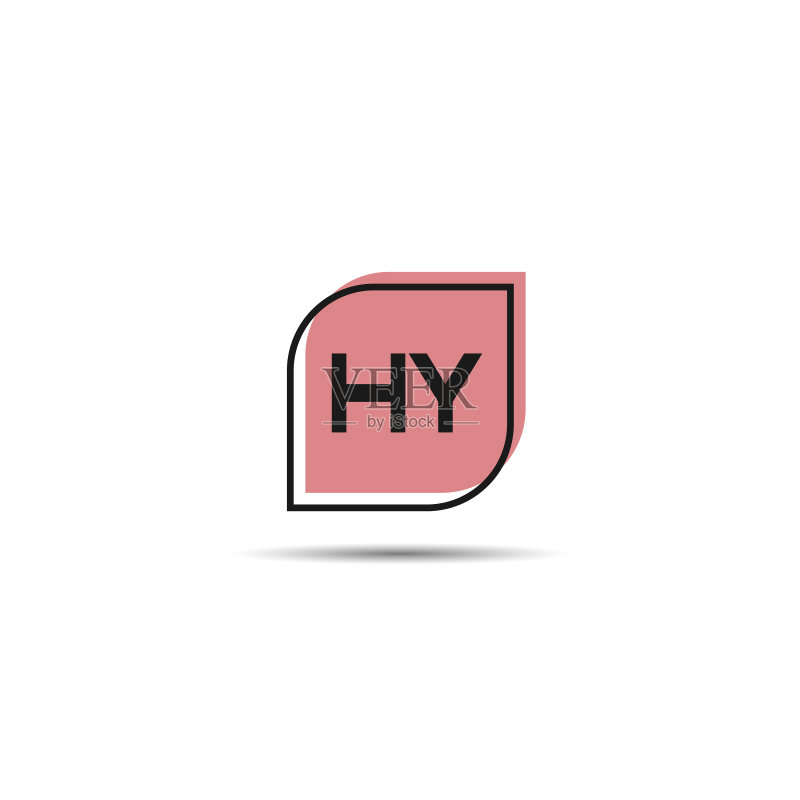 字母HY标志模板设计图标素材