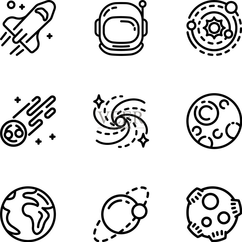 星空银河图标轮廓图标素材