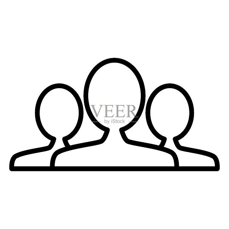 人群团队线条图标轮廓标志图标素材