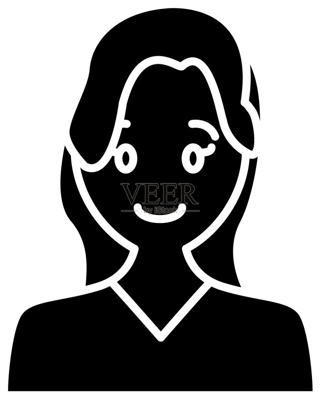 女人微笑的卡通图标素材