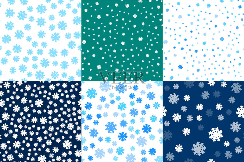 无缝雪花图案无限背景合集图标素材
