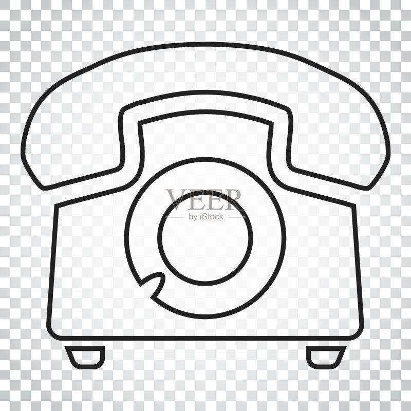 线条风格复古电话电话图标图标素材