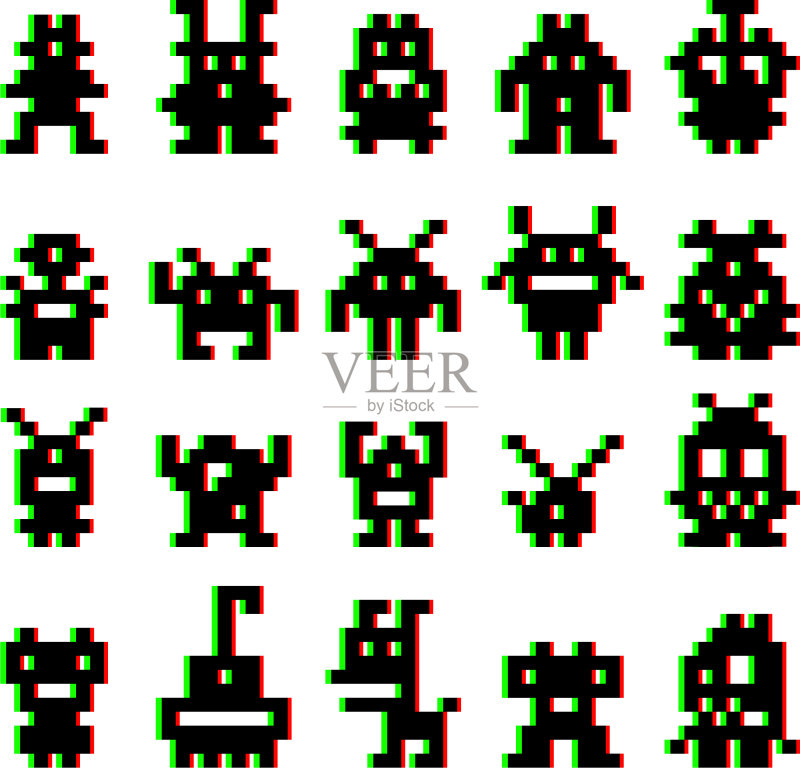 屏幕失真太空侵略者图标素材