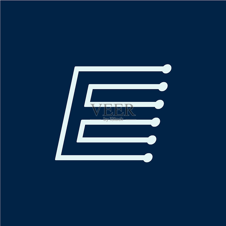 字母迷宫字体斜体几何图标素材