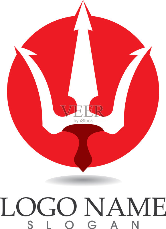 魔法三叉戟标志符号模板图标素材