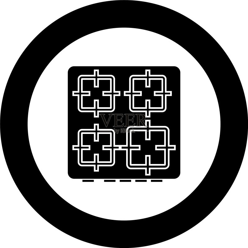 炊具图标的黑色表面图标素材