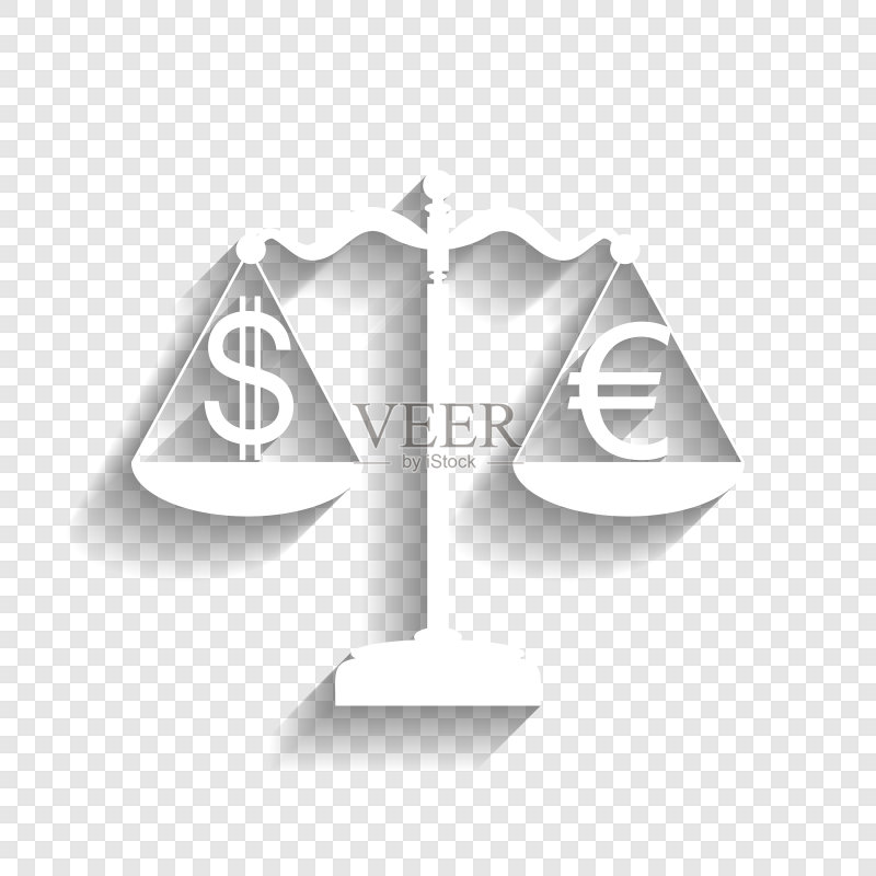 带货币兑换标志的正义天平图标素材