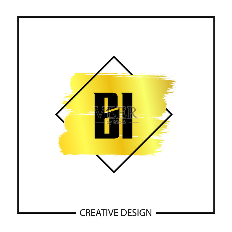 首字母BI logo模板设计图标素材