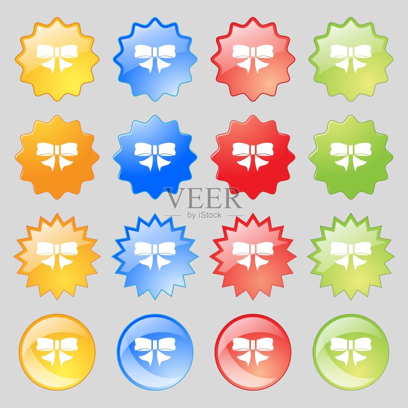 彩色蝴蝶结图标图标素材