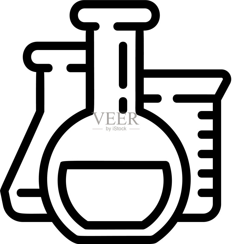 化学烧瓶图标轮廓样式图标素材
