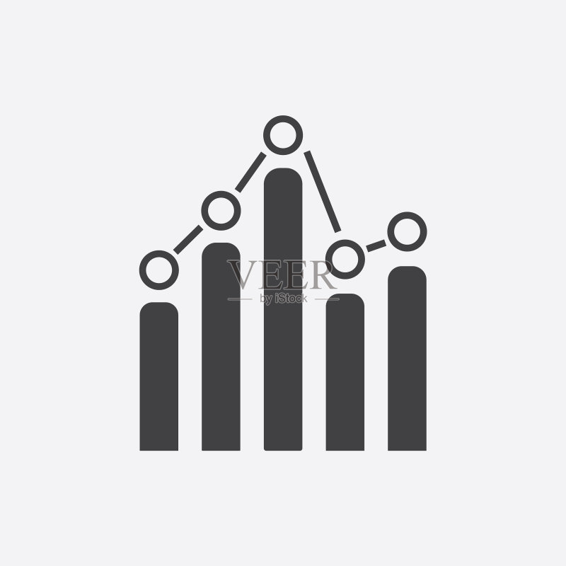 白色背景上的商业图表扁平图标图标素材