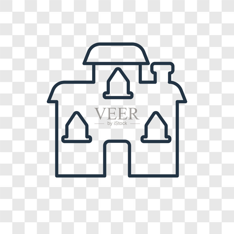 房屋概念线性图标(透明背景)图标素材