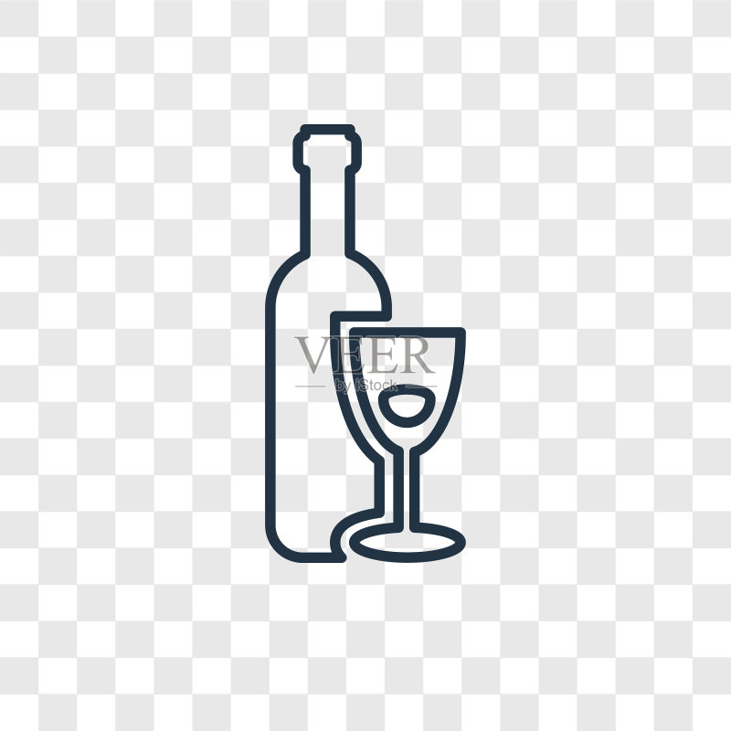 希伯来葡萄酒概念线性图标图标素材