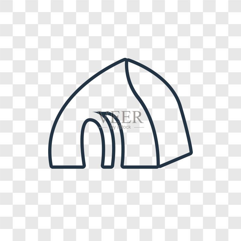 房屋概念线性图标(透明背景)图标素材