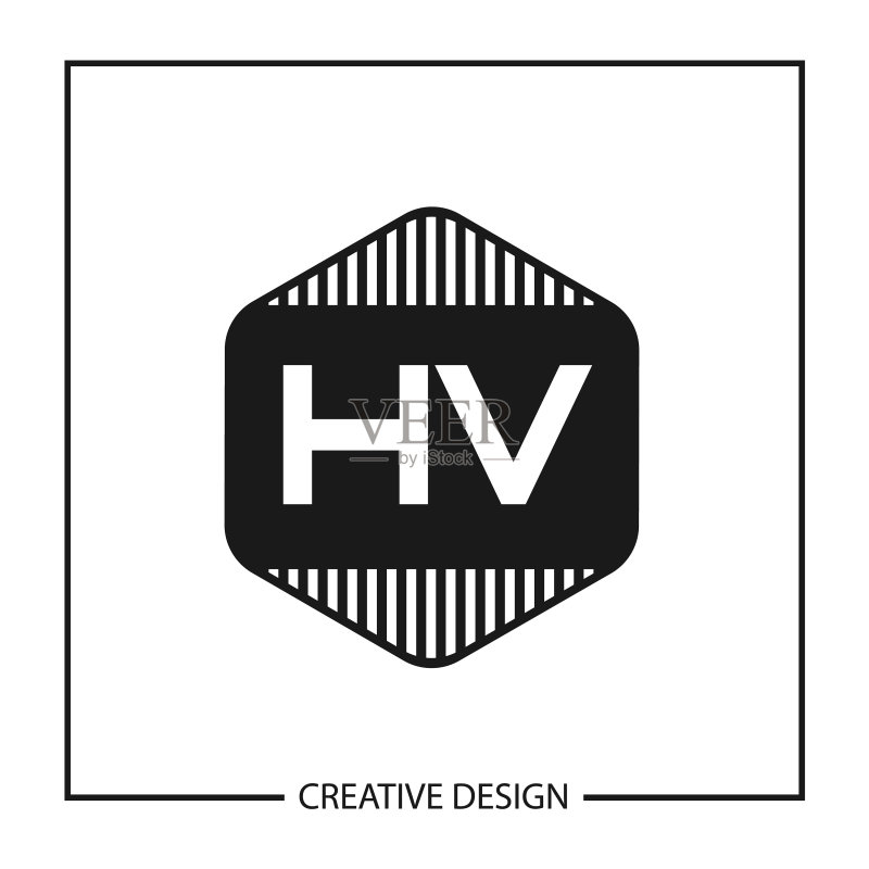 首字母HV logo模板设计图标素材