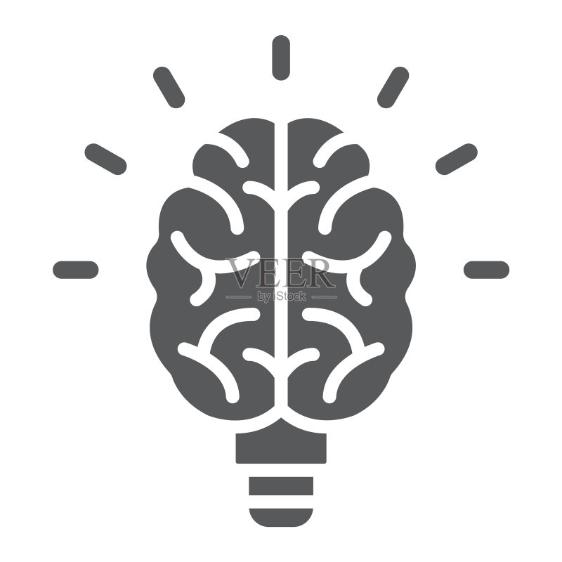 学校教育灯泡大脑图标图标素材