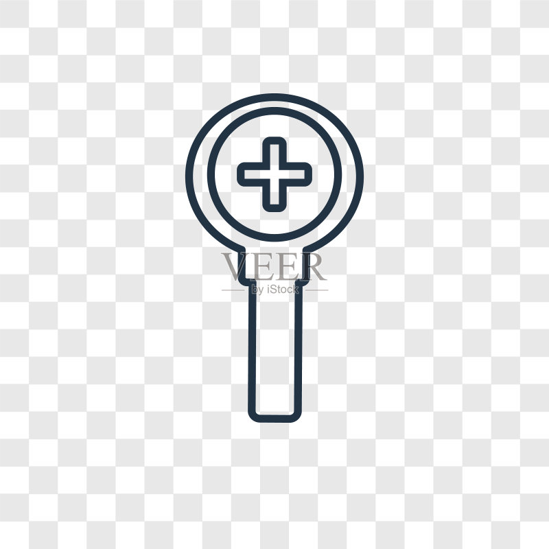 透明背景上的缩放概念线性图标图标素材