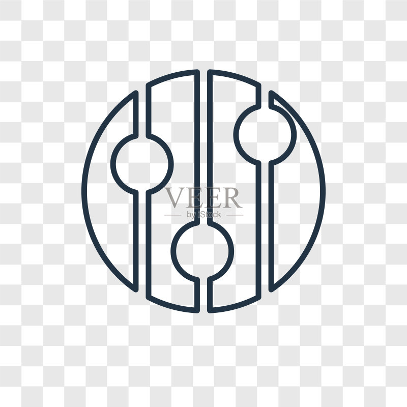 全球概念线性图标图标素材
