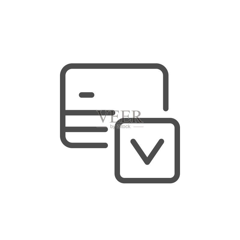 信用卡审批线性图标图标素材